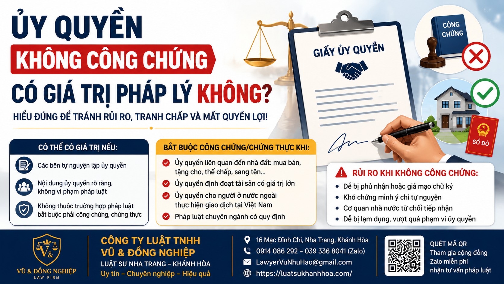 ỦY QUYỀN KHÔNG CÔNG CHỨNG CÓ GIÁ TRỊ PHÁP LÝ KHÔNG? 