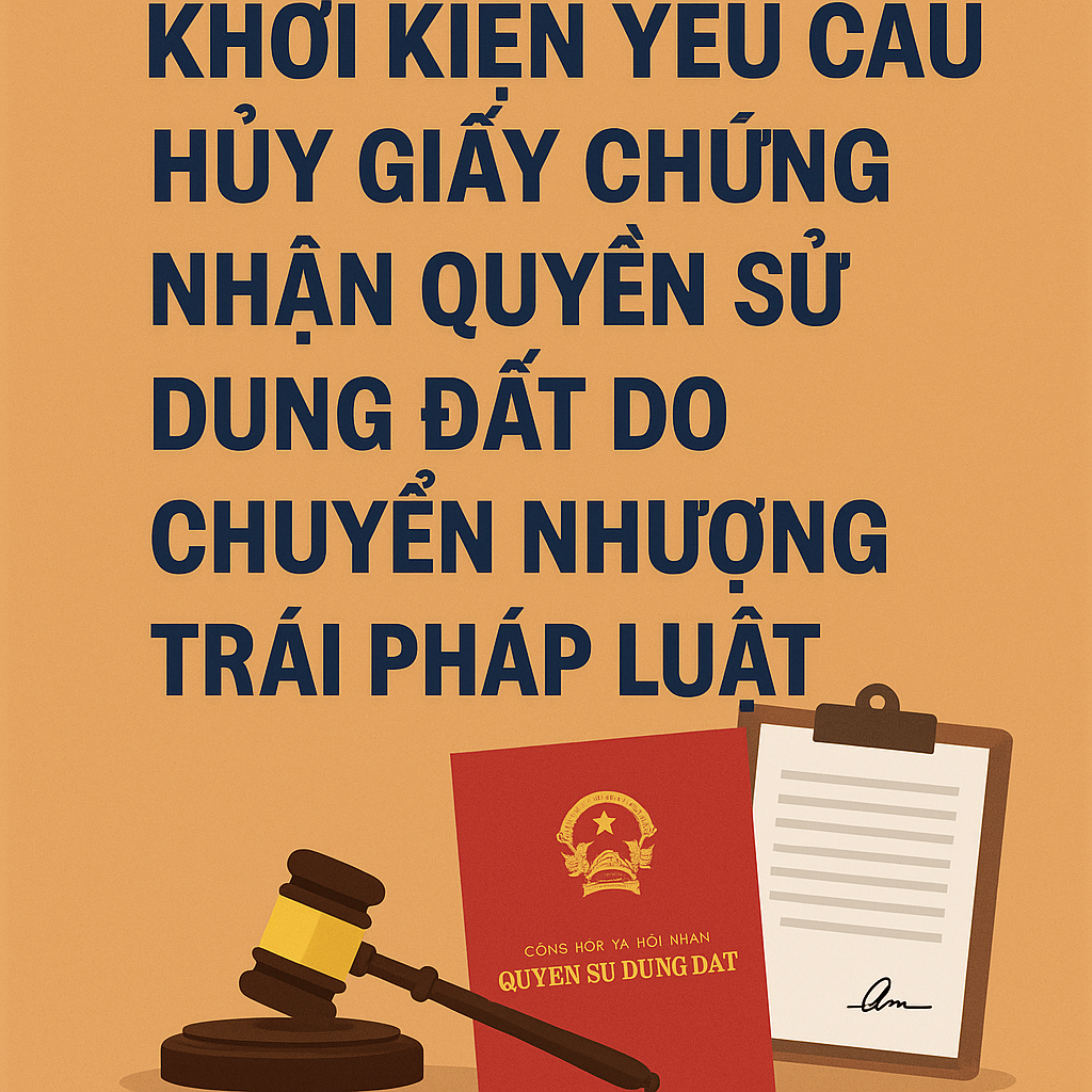 KHỞI KIỆN HỦY GIẤY CHỨNG NHẬN QUYỀN SỬ DỤNG ĐẤT DO CHUYỂN NHƯỢNG TRÁI PHÁP LUẬT